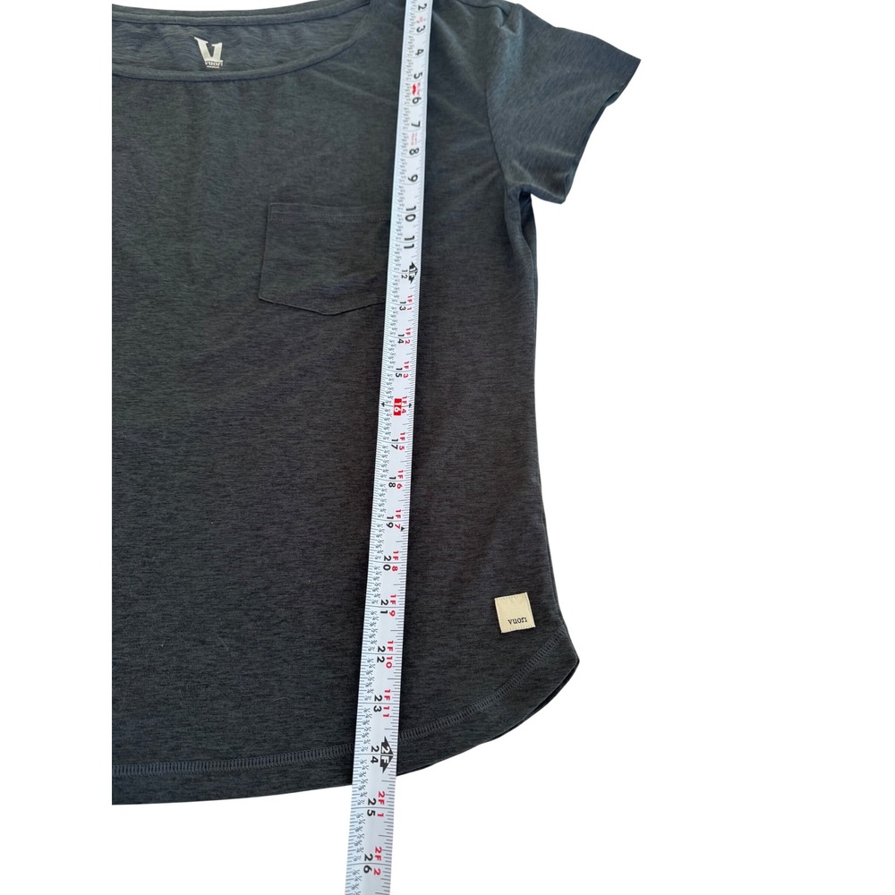 Vuori Women's Lux Performance Pocket Tee Charcoal Heather Est. Size Size M - Picture 6 of 6